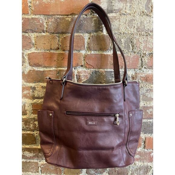 RELIC Monroe Tote Maroon Multi Women’s Handbag Purse NWT - Picture 4 of 13